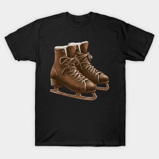 Chocolate Brown Ice Skating Boots T-Shirt